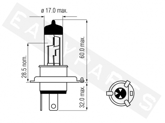 Lamp halogeen BOSMA HS1 PX43T 12V/35-35W helder
